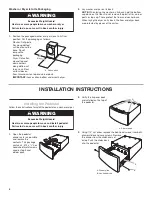 Preview for 4 page of Whirlpool W10198562A Installation Instructions Manual