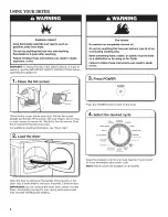 Preview for 8 page of Whirlpool w10562333a Use & Care Manual