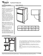 Предварительный просмотр 1 страницы Whirlpool W1RXNGFX Product Dimensions