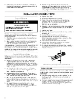 Preview for 4 page of Whirlpool W2GH3 Installation Instructions Manual
