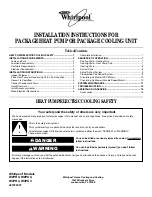 Preview for 1 page of Whirlpool W2PC3 Installation Instructions Manual
