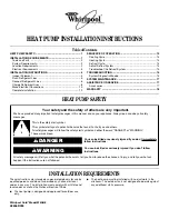 Preview for 1 page of Whirlpool W4GH8 Installation Instructions Manual