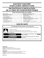 Preview for 1 page of Whirlpool W5CE1522FB01 Installation Instructions Manual