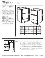 Whirlpool W6RXNGFW Dimension Manual предпросмотр