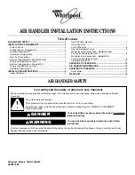 Preview for 1 page of Whirlpool WAHM Installation Instructions Manual