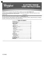 Preview for 1 page of Whirlpool WEC310SAGS0 User Instructions