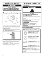 Preview for 6 page of Whirlpool WED5500BW0 Installation Instructions Manual