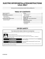 Whirlpool WED7300XW0 Installation Instructions Manual preview