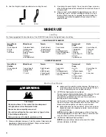 Preview for 4 page of Whirlpool WET3300SQ - 27" Stack Washer User Instructions