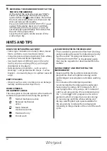 Preview for 12 page of Whirlpool WFCR 86430 Health & Safety, Use And Care And Installation Manual