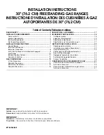 Preview for 1 page of Whirlpool WFG505M0BB Installation Instructions Manual