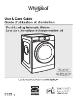 Предварительный просмотр 1 страницы Whirlpool WFW5090JW0 Use & Care Manual