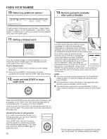 Предварительный просмотр 12 страницы Whirlpool WFW88HEAC1 Use & Care Manual