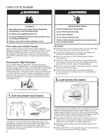 Предварительный просмотр 8 страницы Whirlpool WFW97HEXL0 Use & Care Manual