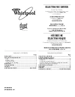 Whirlpool WGD9250WL - Duet Lunar - Gas Dryer Use And Care Manual preview