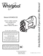 Preview for 1 page of Whirlpool WHADUS5 Installation And Operation Manual