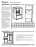 Preview for 1 page of Whirlpool WRF560SEY Product Dimensions