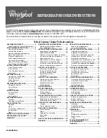 Preview for 1 page of Whirlpool  WRF560SEYW Refrigerator Use & Care Manual
