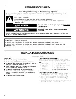 Preview for 2 page of Whirlpool WRS321CDBM Installation Manual