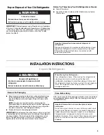 Preview for 3 page of Whirlpool WRT311FZDW Installation Instructions And Owner'S Manual