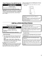 Предварительный просмотр 3 страницы Whirlpool WRT518SZFW User Instructions