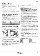 Предварительный просмотр 9 страницы Whirlpool WSIP 4O33 PFE Instructions For Use Manual