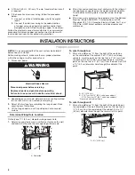 Предварительный просмотр 8 страницы Whirlpool WVU37UC4F Installation Instructions And Use & Care Manual