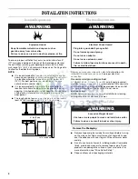 Preview for 4 page of Whirlpool WWC287BLS - Wine Cooler Use And Care Manual