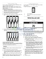 Preview for 8 page of Whirlpool WWC287BLS - Wine Cooler Use And Care Manual