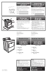 Preview for 1 page of Whirlpool YLER4634EQ2 Installation Instructions Manual