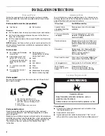 Preview for 2 page of Whirlpool YLTE6234DQ5 Installation Instructions Manual