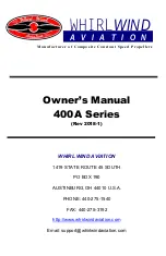 Whirlwind 400A Series Owner'S Manual preview