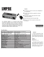 Preview for 1 page of Whirlwind LMPRE Quick Manual