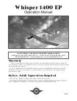 Preview for 1 page of Whisper 1400 EP Operation Manual