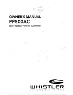 Whistler PP500AC Owner'S Manual предпросмотр