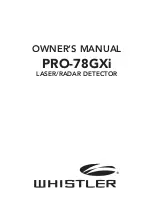 Whistler PRO-78GXi Owner'S Manual preview