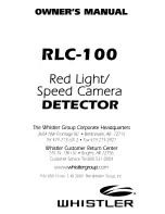 Whistler RLC-100 Owner'S Manual preview