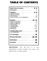 Preview for 2 page of Whistler RLC-100 Owner'S Manual