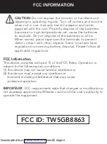 Preview for 8 page of Whistler WIC-5000 User Manual