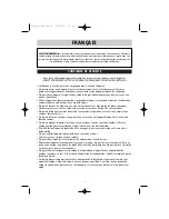 Preview for 2 page of White and Brown JE 611 Bahamas User Manual