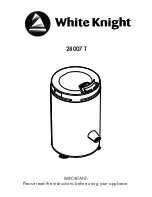 White Knight 28007 T User Manual preview