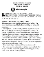 White Knight C831WV Instructions For Use Manual preview