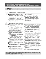 Preview for 4 page of White Knight DW1260SA Instruction Manual