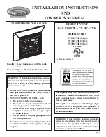 White Mountain Hearth DV25IN33L Installation Instructions And Owner'S Manual preview