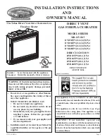 White Mountain Hearth DVD32FP3 Series Installation Instructions And Owner'S Manual предпросмотр