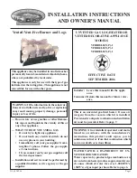 White Mountain Hearth VFDR18LB Installation Instructions And Owner'S Manual preview