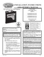 Preview for 1 page of White Mountain Hearth VFP32FP20LN-1 Installation Instructions And Owner'S Manual