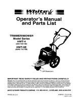 White Outdoor 25A-100-190 Operator'S Manual And Parts List preview