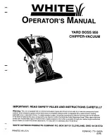 White Outdoor Yard Boss 950 Operator'S Manual предпросмотр