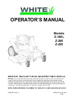 Предварительный просмотр 1 страницы White Outdoor Z-185L, Z-205, Z-225 Operator'S Manual